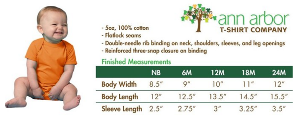 size chart for infants